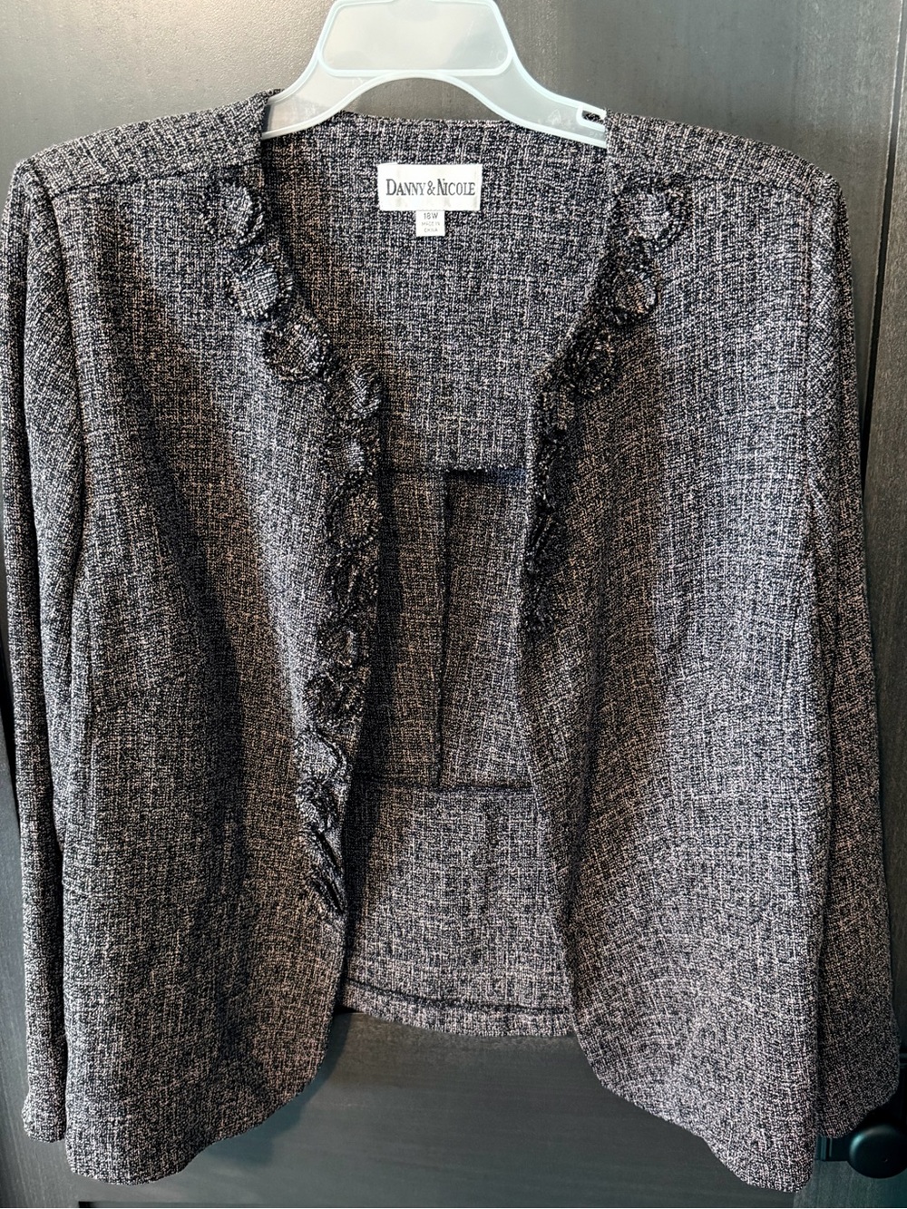 Danny & Nicole Black and Pink Open-Front Blazer